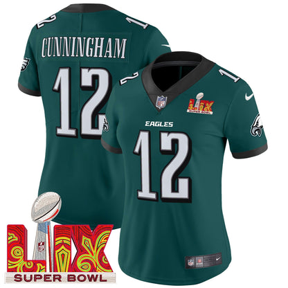 Women's PHI Super Bowl LIX Patch Vapor Limited Jersey - All Stitched-DTD