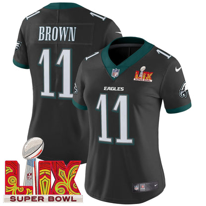 Women's PHI Super Bowl LIX Patch Vapor Limited Jersey - All Stitched-DTD