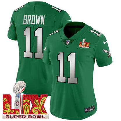 Women's PHI Super Bowl LIX Patch Vapor Limited Jersey - All Stitched-DTD