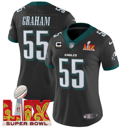 Women's PHI Super Bowl LIX Patch Vapor Limited Jersey - All Stitched-DTD