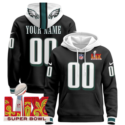 PHI Super Bowl LIX Patch Custom Pullover Hoodie - All Stitched-DTD