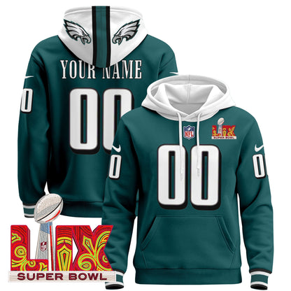 PHI Super Bowl LIX Patch Custom Pullover Hoodie - All Stitched-DTD
