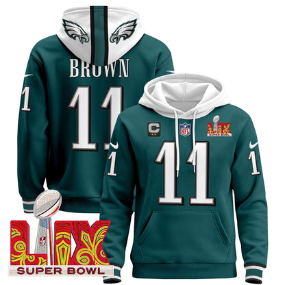 PHI Super Bowl LIX Patch Pullover Hoodie - All Stitched-DTD