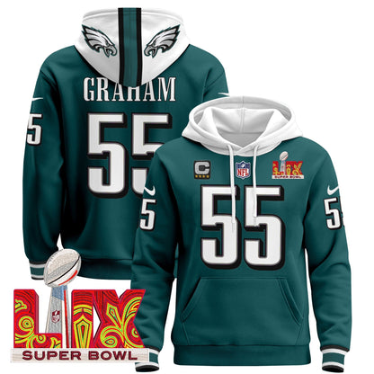 PHI Super Bowl LIX Patch Pullover Hoodie - All Stitched-DTD