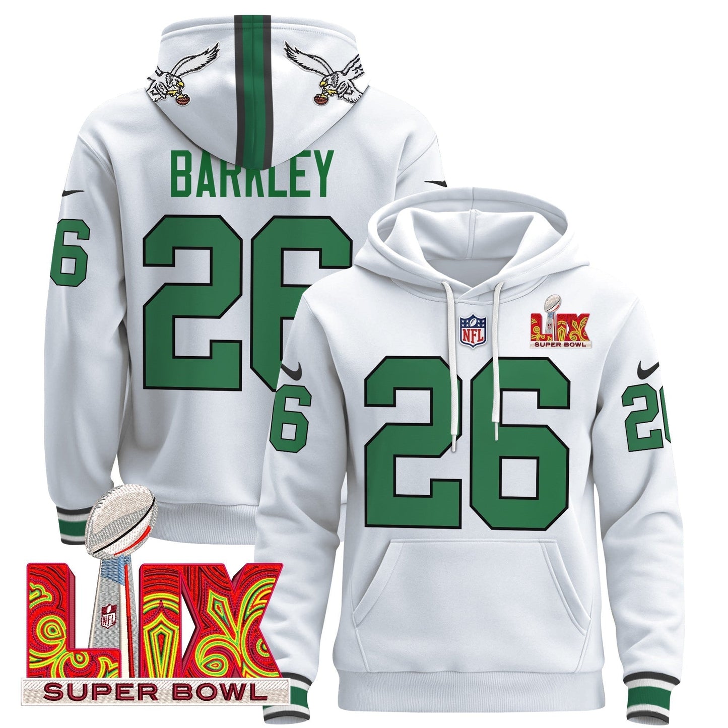 PHI Super Bowl LIX Patch Pullover Hoodie - All Stitched-DTD