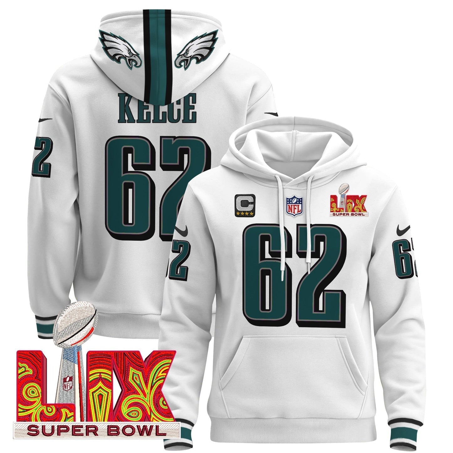 PHI Super Bowl LIX Patch Pullover Hoodie - All Stitched-DTD