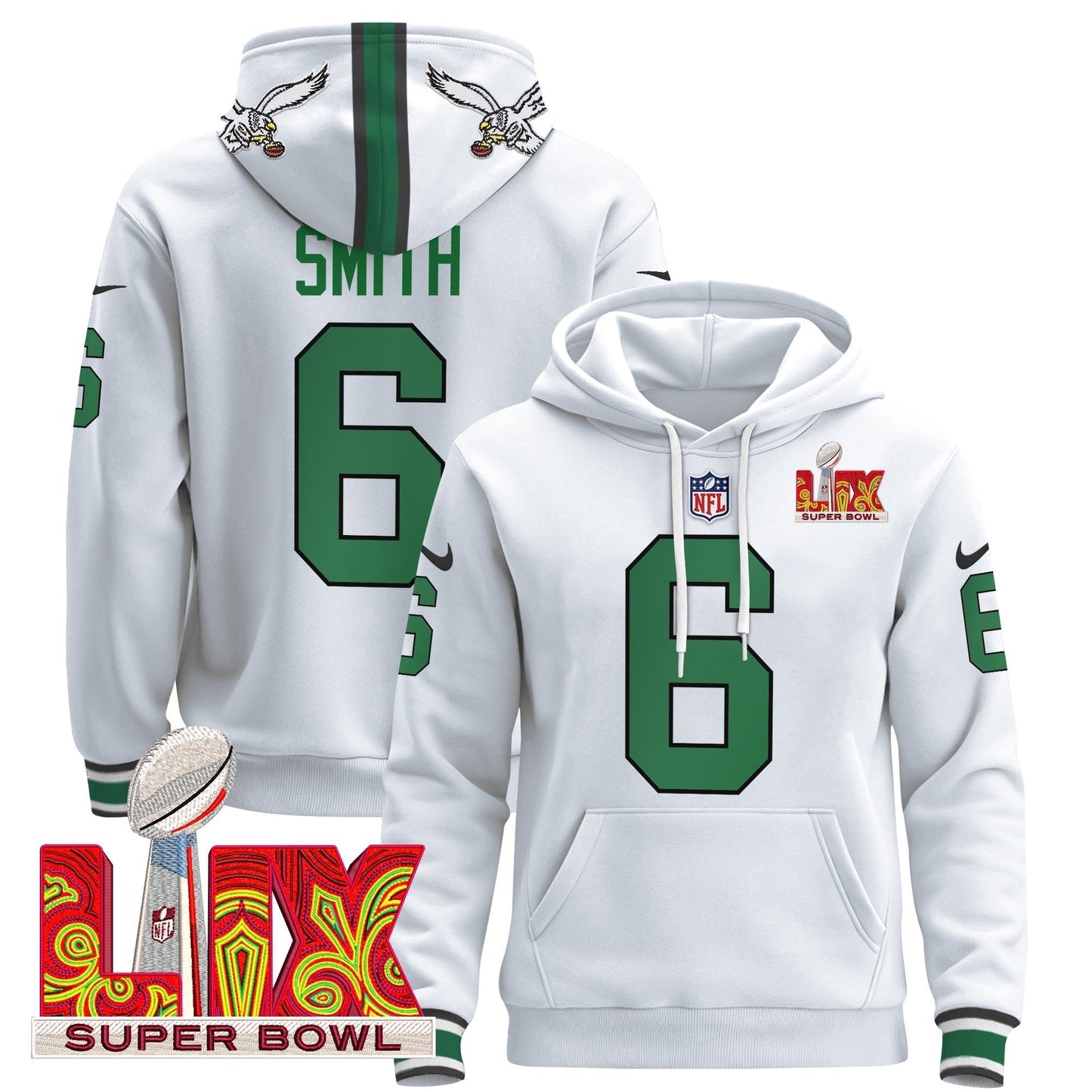 PHI Super Bowl LIX Patch Pullover Hoodie - All Stitched-DTD