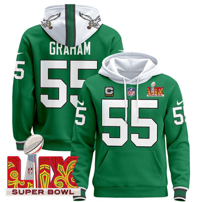 PHI Super Bowl LIX Patch Pullover Hoodie - All Stitched-DTD