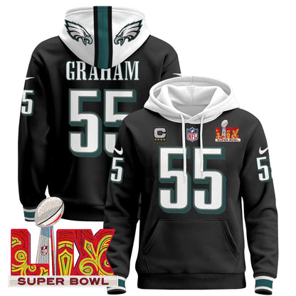 PHI Super Bowl LIX Patch Pullover Hoodie - All Stitched-DTD