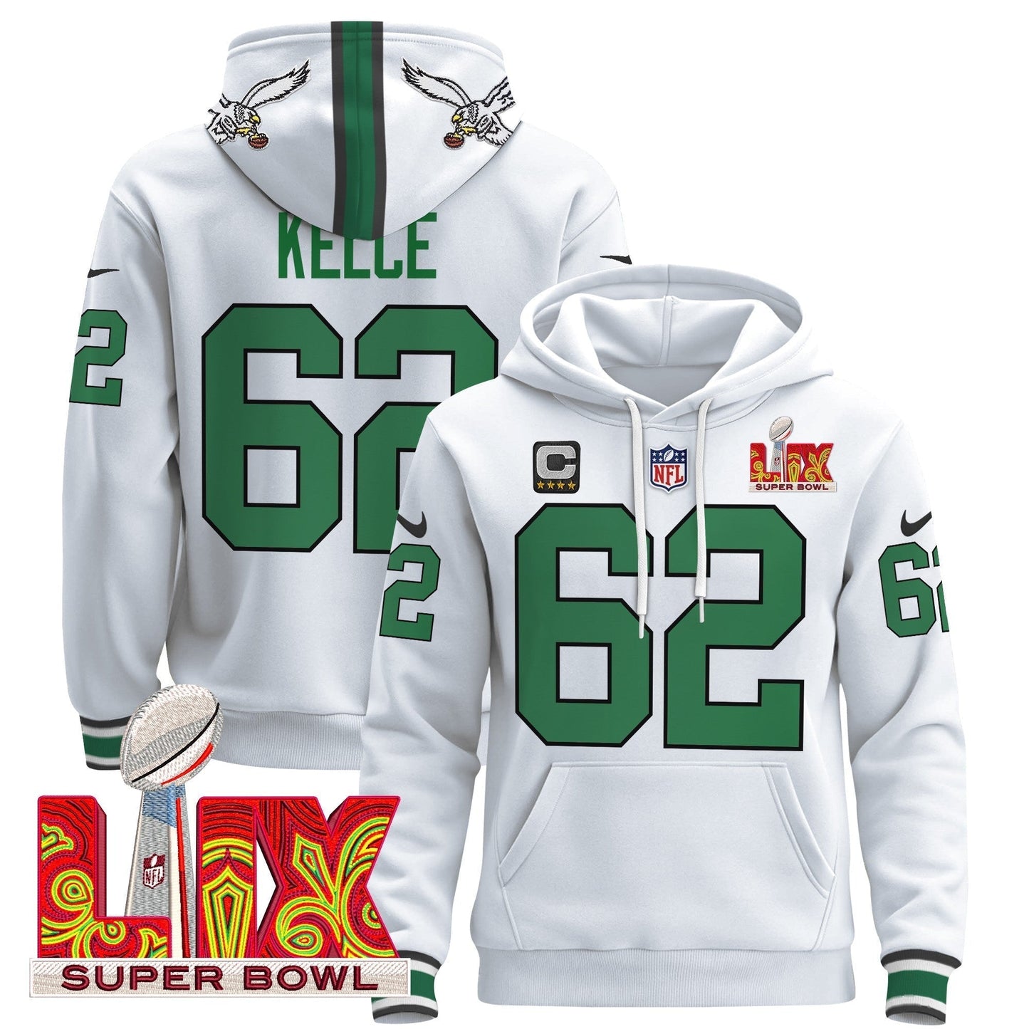 PHI Super Bowl LIX Patch Pullover Hoodie - All Stitched-DTD