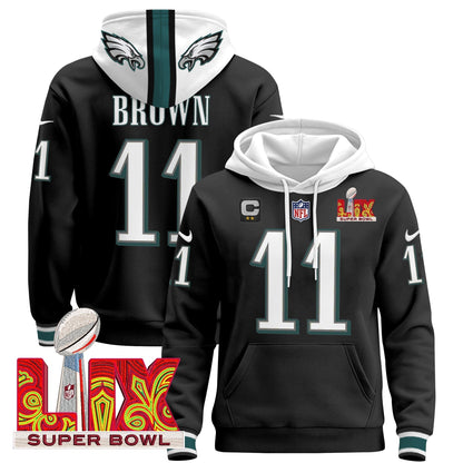 PHI Super Bowl LIX Patch Pullover Hoodie - All Stitched-DTD