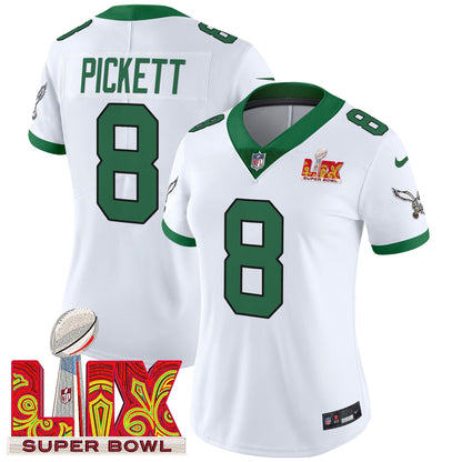 Women's PHI Super Bowl LIX Patch Vapor Limited Jersey - All Stitched-DTD