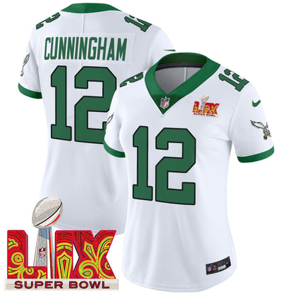 Women's PHI Super Bowl LIX Patch Vapor Limited Jersey - All Stitched-DTD