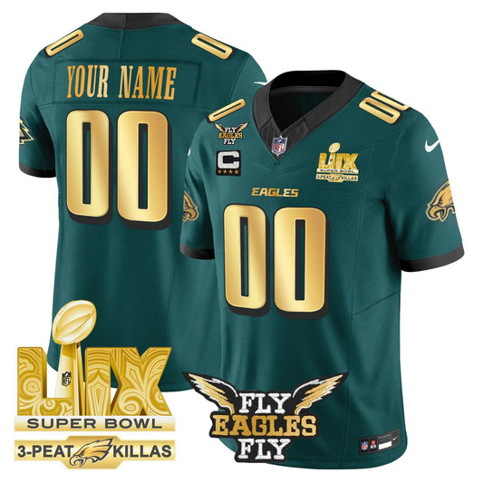 PHI Super Bowl LIX 3-Peat Killas Patch Custom Jersey - All Stitched-DTD