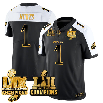 PHI LII-LIX Super Bowl Champions Gold Vapor Limited Jersey N2 - All Stitched-DTD