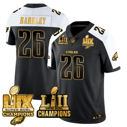 PHI LII-LIX Super Bowl Champions Gold Vapor Limited Jersey N2 - All Stitched-DTD