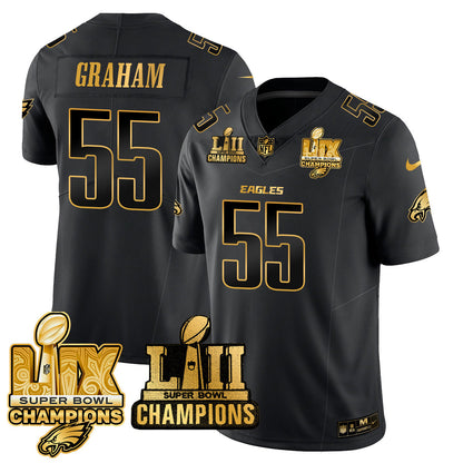 PHI LII-LIX Super Bowl Champions Gold Vapor Limited Jersey N2 - All Stitched-DTD