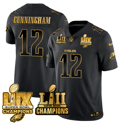 PHI LII-LIX Super Bowl Champions Gold Vapor Limited Jersey N2 - All Stitched-DTD