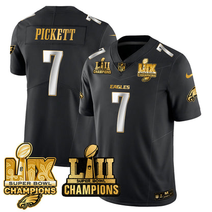 PHI LII-LIX Super Bowl Champions Gold Vapor Limited Jersey N2 - All Stitched-DTD