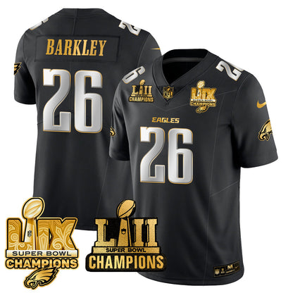 PHI LII-LIX Super Bowl Champions Gold Vapor Limited Jersey N2 - All Stitched-DTD
