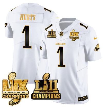 PHI LII-LIX Super Bowl Champions Gold Vapor Limited Jersey N2 - All Stitched-DTD