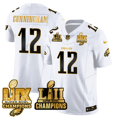 PHI LII-LIX Super Bowl Champions Gold Vapor Limited Jersey N2 - All Stitched-DTD