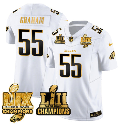PHI LII-LIX Super Bowl Champions Gold Vapor Limited Jersey N2 - All Stitched-DTD