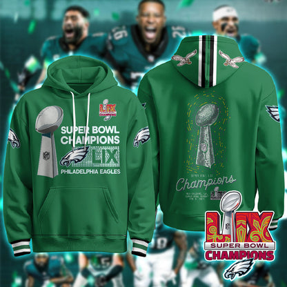PHI Super Bowl LIX Champions Hoodie - Printed-DTD