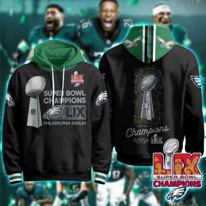 PHI Super Bowl LIX Champions Hoodie - Printed-DTD