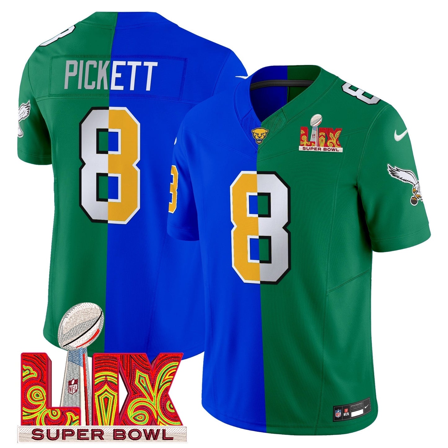 Split PHI Super Bowl LIX & College Football Vapor Limited Jersey - All Stitched-DTD