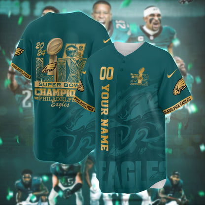 PHI Super Bowl LIX Champions Custom Limited Jersey CN6-DTD