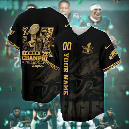 PHI Super Bowl LIX Champions Custom Limited Jersey CN6-DTD