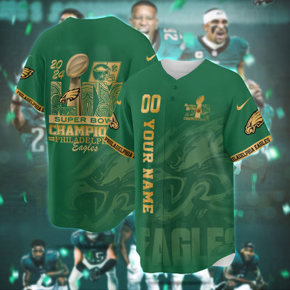 PHI Super Bowl LIX Champions Custom Limited Jersey CN6-DTD