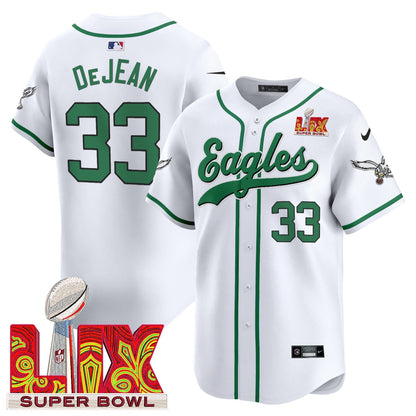 PHI Midnight Green Super Bowl LIX Vapor Baseball Jersey - All Stitched-DTD