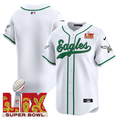 PHI Midnight Green Super Bowl LIX Vapor Baseball Jersey - All Stitched-DTD