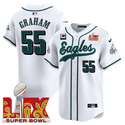 PHI Midnight Green Super Bowl LIX Vapor Baseball Jersey - All Stitched-DTD