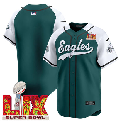 PHI Midnight Green Super Bowl LIX Vapor Baseball Jersey - All Stitched-DTD