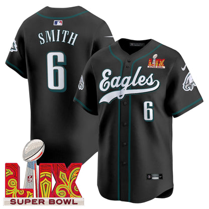 PHI Midnight Green Super Bowl LIX Vapor Baseball Jersey - All Stitched-DTD