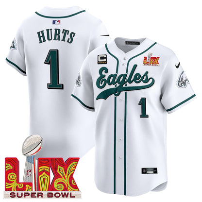 PHI Midnight Green Super Bowl LIX Vapor Baseball Jersey - All Stitched-DTD