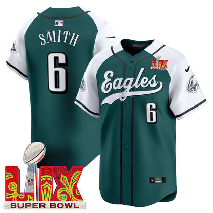 PHI Midnight Green Super Bowl LIX Vapor Baseball Jersey - All Stitched-DTD