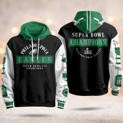 PHI Super Bowl LIX Champions Limited Hoodie N2 - All Stitched-DTD