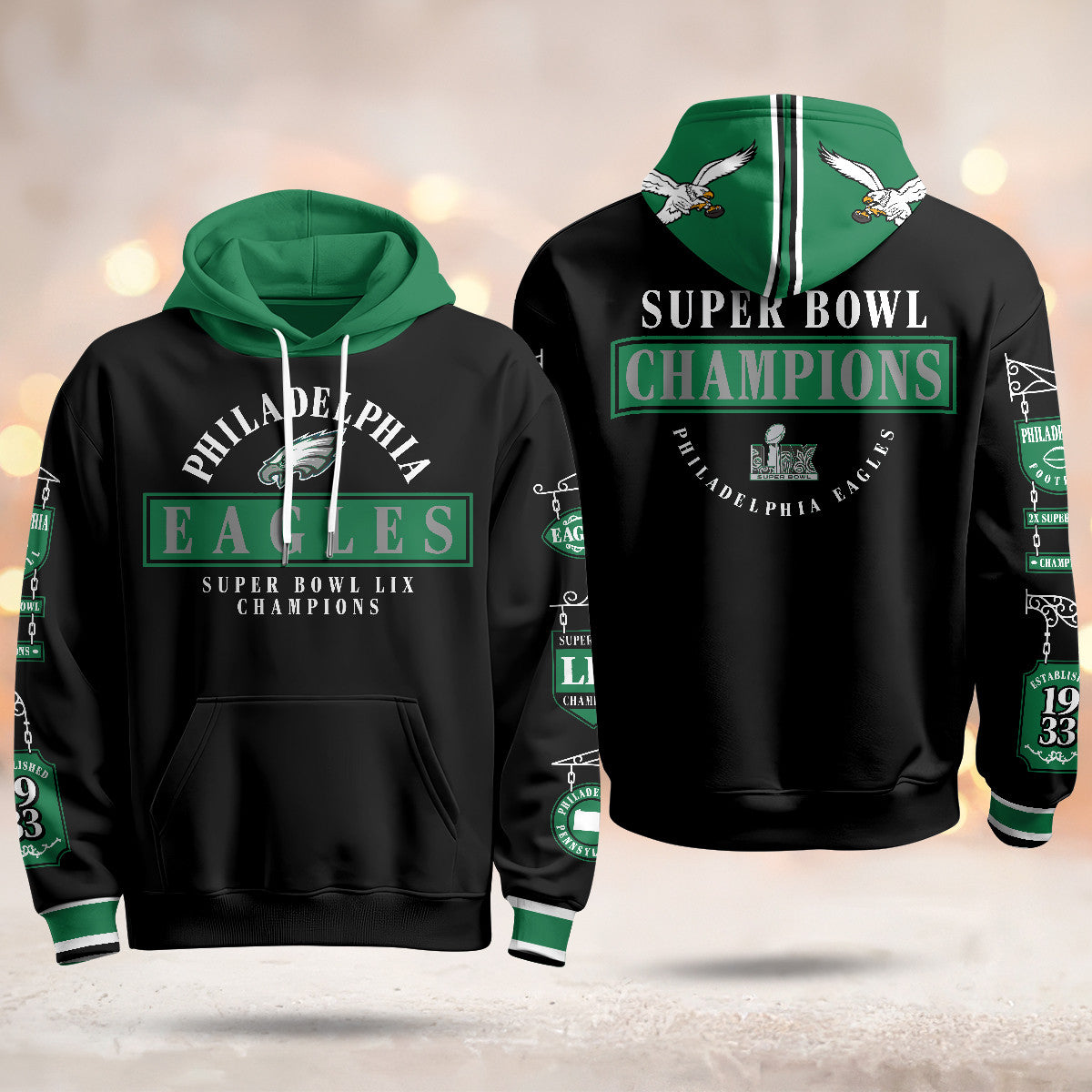 PHI Super Bowl LIX Champions Limited Hoodie N2 - All Stitched-DTD
