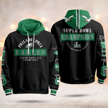 PHI Super Bowl LIX Champions Limited Hoodie N2 - All Stitched-DTD