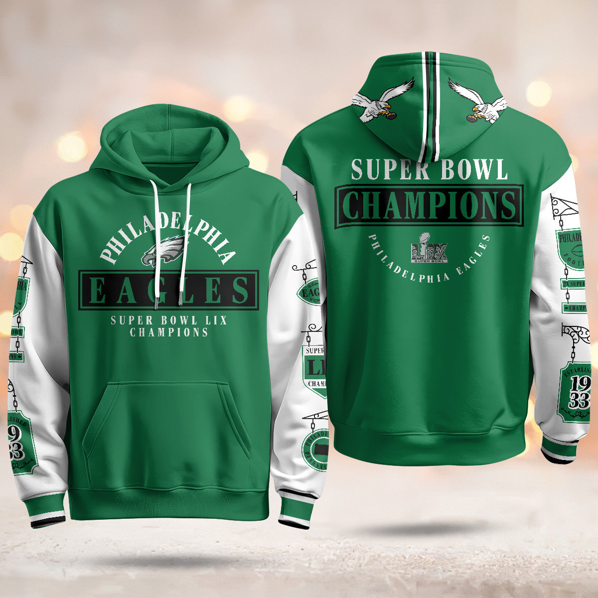 PHI Super Bowl LIX Champions Limited Hoodie N2 - All Stitched-DTD