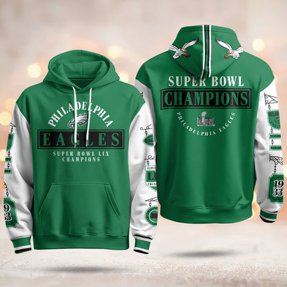 PHI Super Bowl LIX Champions Limited Hoodie N2 - All Stitched-DTD