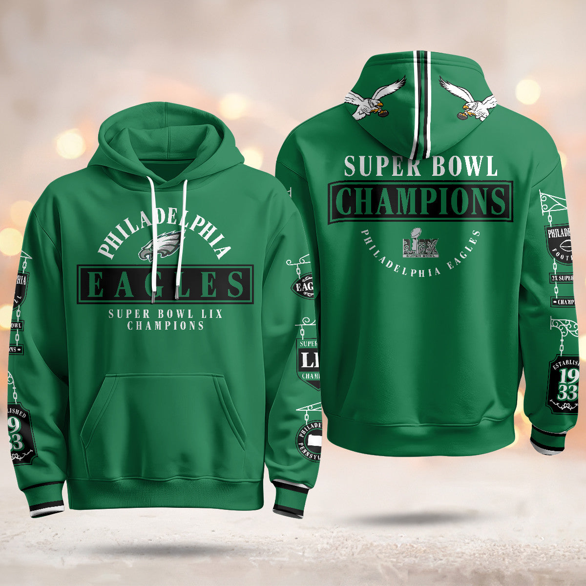 PHI Super Bowl LIX Champions Limited Hoodie N2 - All Stitched-DTD