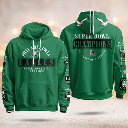 PHI Super Bowl LIX Champions Limited Hoodie N2 - All Stitched-DTD