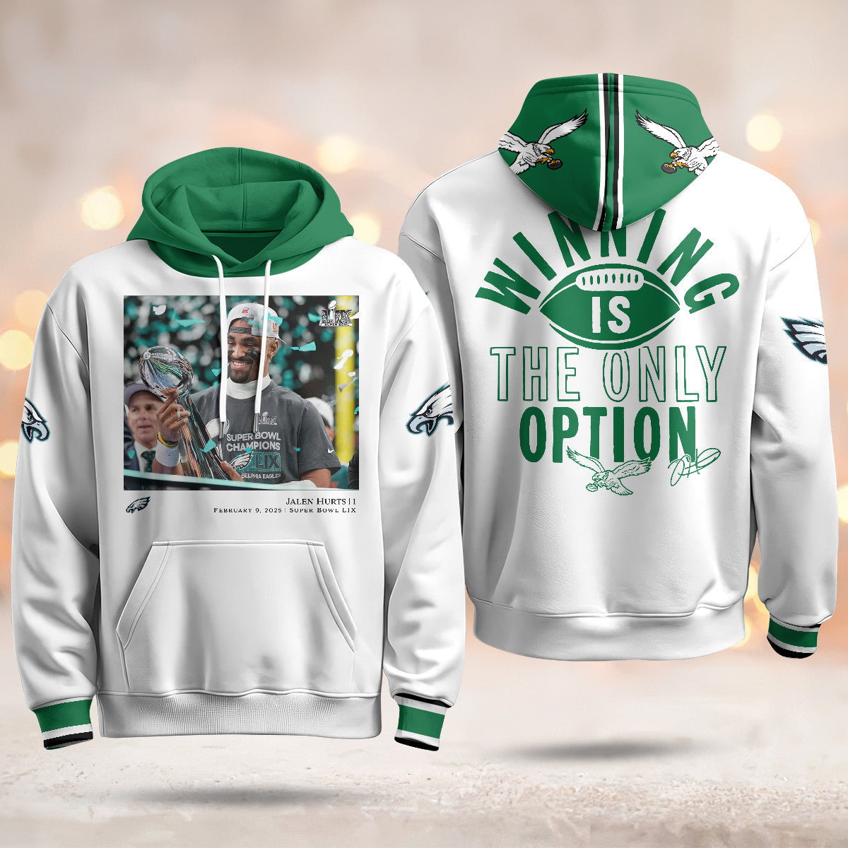 PHI Super Bowl LIX Champions Limited Hoodie N3 - Printed-DTD