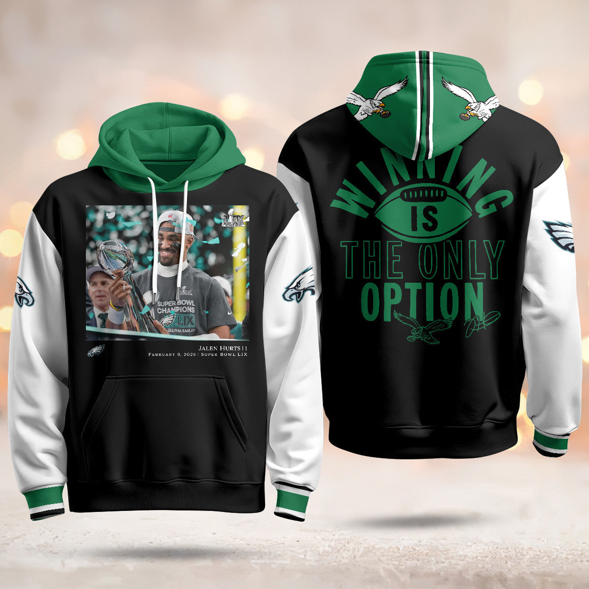 PHI Super Bowl LIX Champions Limited Hoodie N3 - Printed-DTD