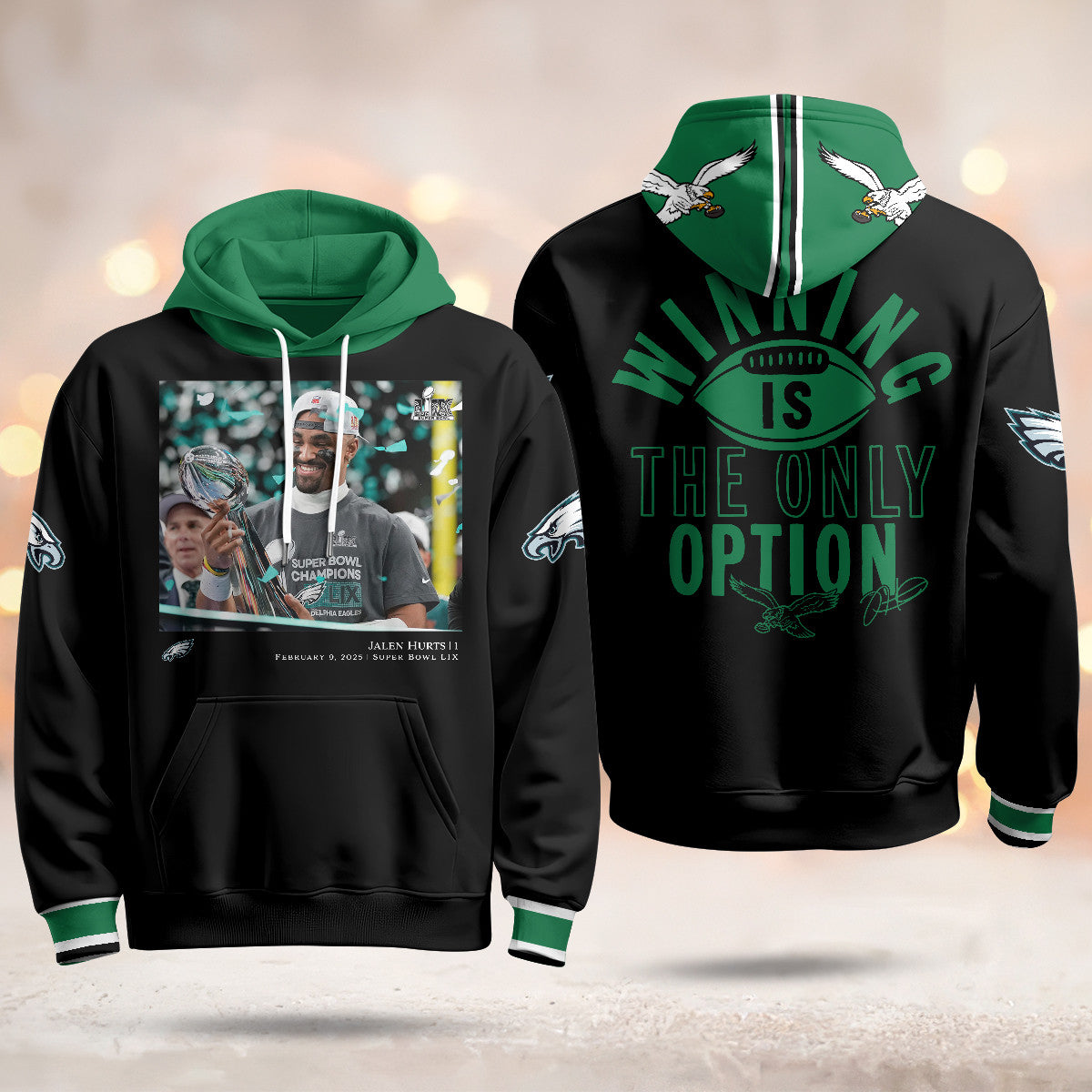 PHI Super Bowl LIX Champions Limited Hoodie N3 - Printed-DTD